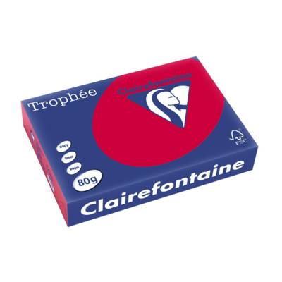 Ramette 500 Feuilles Papier 80g A4 210x297 mm Certifié FSC Rouge groseille - CLAIREFONTAINE