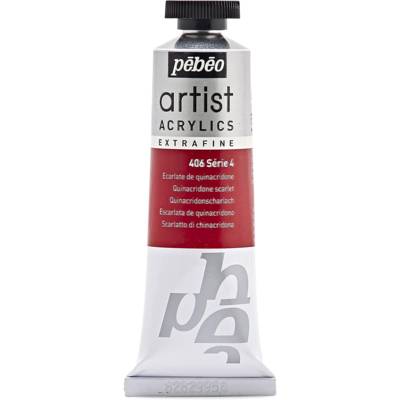 Tube 37 ml Peinture Artist Acrylics Extra fine ECARLATE QUIN - PÉBÉO