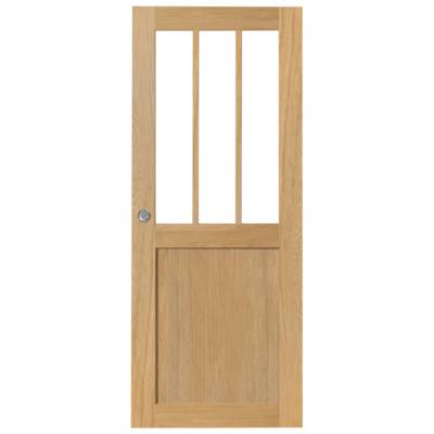Porte coulissante pleine ATELIER LOFT chêne selectionné naturel brossé - 204 x 83 cm - Gedimat - ROZIERE