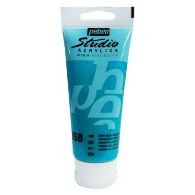 Peinture Studio Acrylique Tube Vert/Bleu Iridescent 100 ml - PÉBÉO