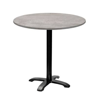 Table pied noir Ø80cm beton naturel - intérieur - RestooTab