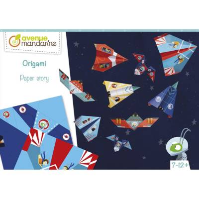 Boîte Créative ORIGAMI - 40 feuilles 15x15cm à Motifs Avions - AVENUE MANDARINE