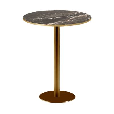 Mange-debout pied Doré Ø60cm marbre royal chants laiton - intérieur - RestooTab