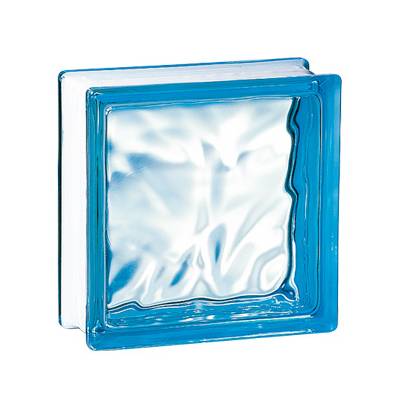 Brique de verre 198 nuagée azur - 19 x 19 x 8 cm - Gedimat - LA ROCHERE