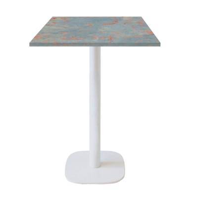 Mange-debout pied blanc 60x60cm gris rouille - intérieur - RestooTab