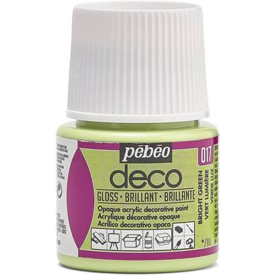 Flacon 45ml Peinture Deco Acrylique Brillante VERT LUMIERE - PÉBÉO