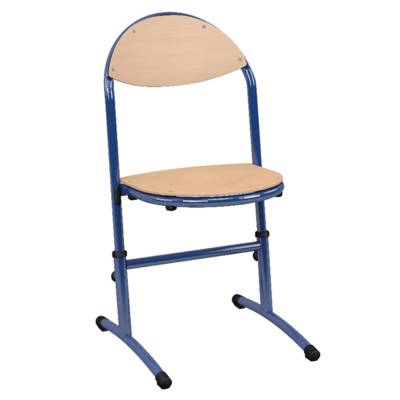 Chaise HÉLIA HR assise et dossier bois Blueprotech® piètement époxy - T3 à T6 - Bleu RAL 5002 - Mobidecor