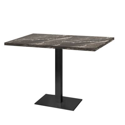Table pied noir 120x70cm marbre royal - intérieur - RestooTab
