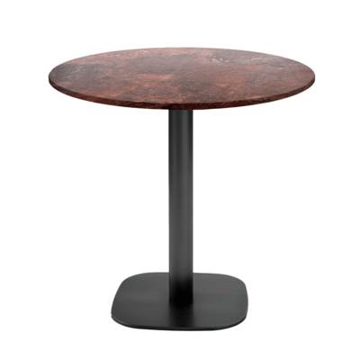 Table pied noir Ø70cm rouille roc - intérieur - RestooTab