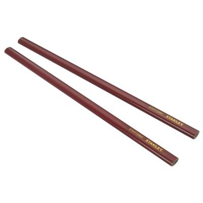 Crayon de maçon STANLEY corps rouge - 30 cm - 2 pièces - STHT0-72997 - Maxoutil