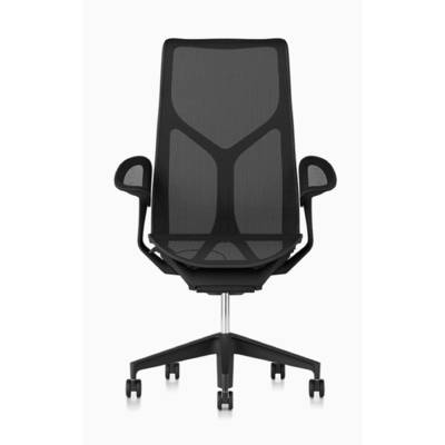 Fauteuil COSM haut dossier graphite Herman MILLER avec accoudoirs Leaf (feuille)