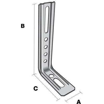 Équerre nervurée droite SIMPSON - A30xB130xC71,5 - ép.1,5 mm - END130/1,5 - Maxoutil