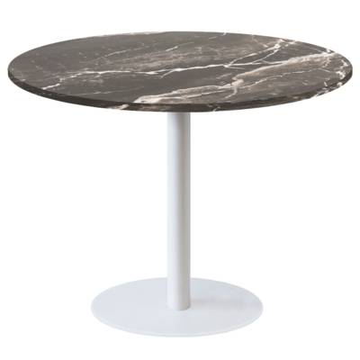 Table pied blanc Ø120cm marbre royal - intérieur - RestooTab