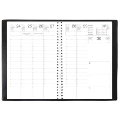 Agenda Civil OLYMPE Spirale Janvier à Décembre - Format : 16 x 24 cm Noir - EXDI