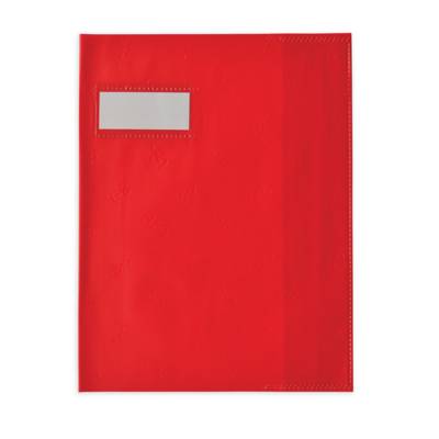 Protège-cahier Styl'SMS 17x22 cm pvc 120 avec Porte-étiquette Rouge - OXFORD