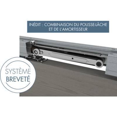 Galandage Signature pour 2 portes 73 cm. Equipé du système breveté Sogal : Push & Slide amorti de série. - Gedimat