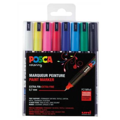 Set de 8 Marqueurs PC1MR Pte calibrée extra-fine Couleurs basiques