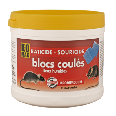 Raticide KOMAX Bloc coulés - 240 gr - XRSB240