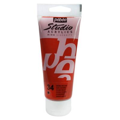 Peinture Studio Acrylique Tube Ocre Rouge 100 ml - PÉBÉO