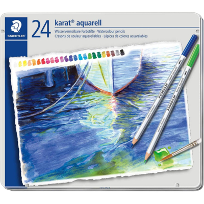 Étui métallique de 24 crayon aquarellable karat aquarelle - STAEDTLER