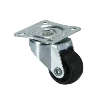 Roulette pivotante à platine caoutchouc noir Ø25 mm charge 12kg - Gedimat - NORAIL