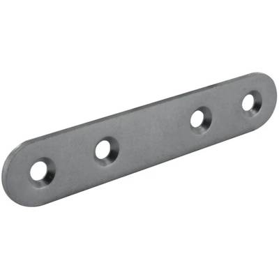 Patte d'assemblage plate à bouts ronds en acier zingué 80 x 15 x 2 mm - Gedimat - NORAIL