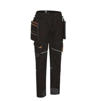 Pantalon de travail multipoches VICENTE noir/camel - Gedimat - NORTH WAYS