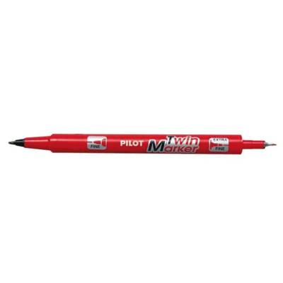 Marqueur TWIN MARKER BEGREEN indélibile rouge 2 pointes ogives:fine et moyenne