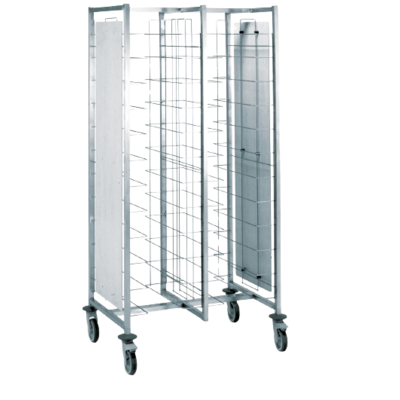 Échelle de débarrassage 2 x 12 plateaux 320 à 370 mm de largeur, avec parois - 800091