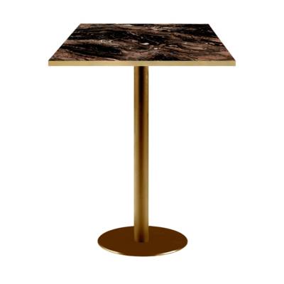 Mange-debout pied Doré 60x60cm berbe capuccino chants laiton - intérieur - RestooTab