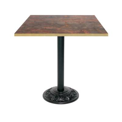 Table pied noir 70x70cm rouille underground chants laiton - intérieur - RestooTab