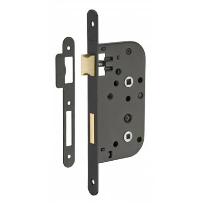Serrure axe 50 mm à condamnation époxy noir granité têtière bouts ronds - Gedimat - THIRARD
