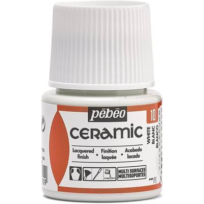 Flacon 45 ml peinture CERAMIC faïence et multi support Blanc