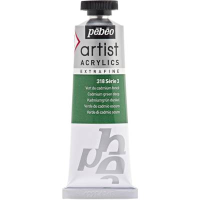 Tube 37 ml Peinture Artist Acrylics Extra fine VERT CAD FCE - PÉBÉO