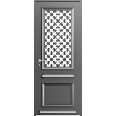 Porte d'entrée VENDOME alu blanc avec grille - 215 x 90 cm - Gedimat - WIBAIE