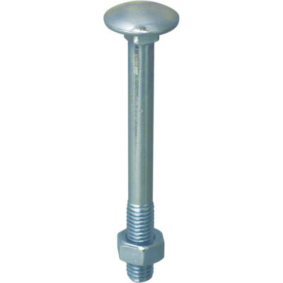 Boulon bois tête ronde collet carré classe 4.8 acier zingué - Gedimat - NORAIL