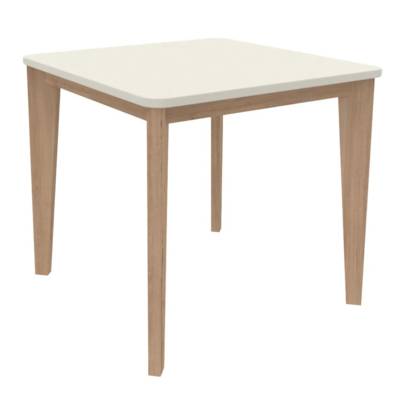 Table 80x80 4 pieds Wood - chant PVC - Piètement vernis naturel