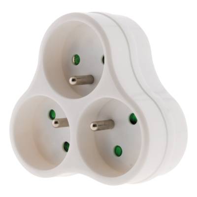 Triplite 3 x 16A triangulaire - blanc - Gedimat - ZENITECH