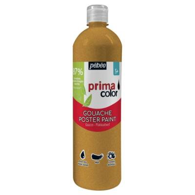 Flacon 1 Litre Peinture Gouache Primacolor Métallique - Or - PÉBÉO
