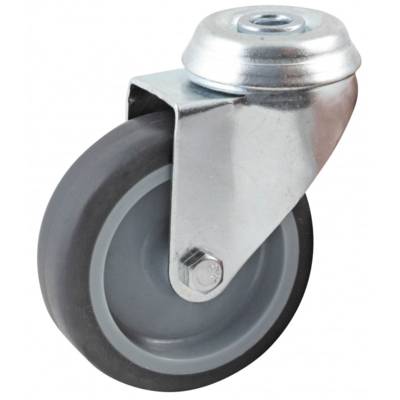 Roulette pivotante à trou central AVL - roue caoutchouc Ø 50 mm - alésage lisse - charge 50 kg - 552850L - Maxoutil