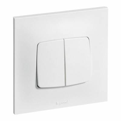 Double poussoir NEPTUNE blanc 6A - Gedimat - LEGRAND