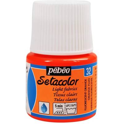 Flacon 45 ml Peinture Setacolor pour tissus clairs Orange fluo