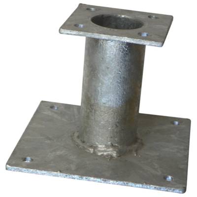 Support de poteau fixe acier galvanisé à chaud - 80 x 80 mm - Gedimat - NORAIL