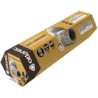 Conduit souple Hexagaine 80 PVC Type B en carton - Longueur 18 m x Diamètre 80 mm - ATLANTIC - 423360