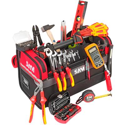 Caisse textile 39 litres + 122 Outils électricien SAM OUTILLAGE - CP-ELEC1 - Maxoutil