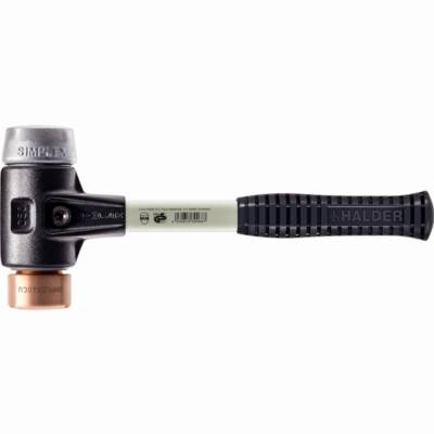 Maillet HALDER SIMPLEX Cuivre / métal doux avec boîtier en fonte malléable renforcée et manche en fibre de verre - D=40 mm - 3749.040