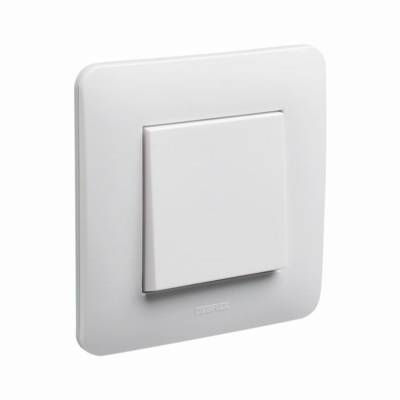 Appareillage encastré bouton poussoir complet Casual DEBFLEX Blanc brillant - 742730
