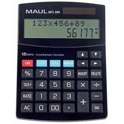 Calculatrice de bureau MTL 800, 12 chiffres, noir - MAUL