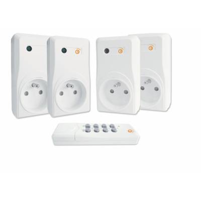 Prise télécommandée+télécommande - lot de 4 pièces - Gedimat