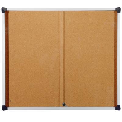 Vitrine d'affichage liège intérieur à glaces coulissantes